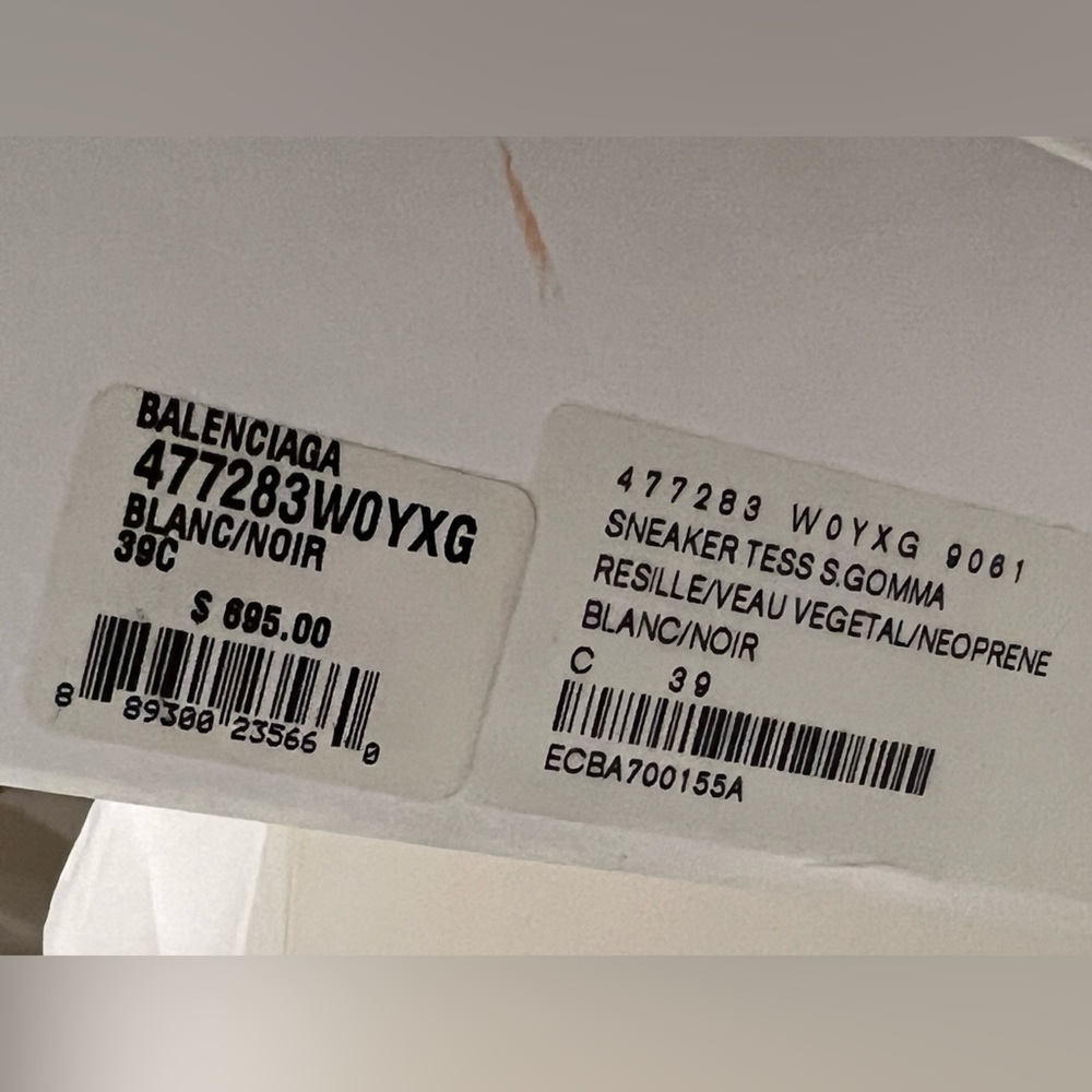 Balenciaga Blanc Noir /White Sneakers 39 / 8.5 - Picture 13 of 16